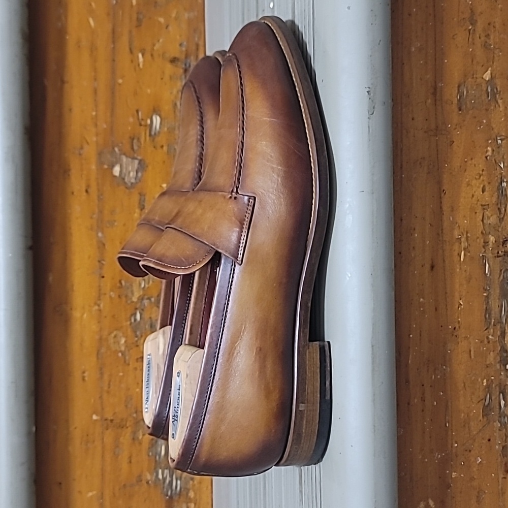 Magnanni Mens Brown Leather Loafers 8M. - Picture 5 of 14